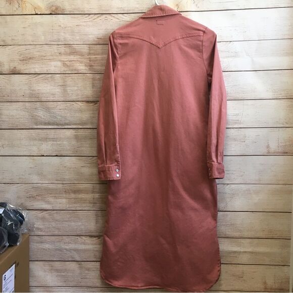 LEE VINTAGE MODERN WESTERN MIDI‎ SHIRTDRESS IN CANYON ROSE DENIM - Picture 7 of 10